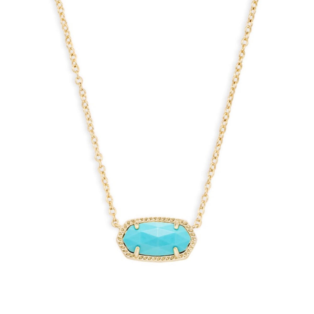 Kendra Scott Elisa Gold Necklace in Blue Turquoise